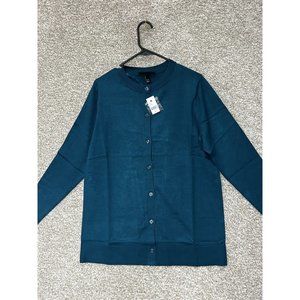 Lane Bryant Blue Button Up Cardigan Sweater Size 10/12